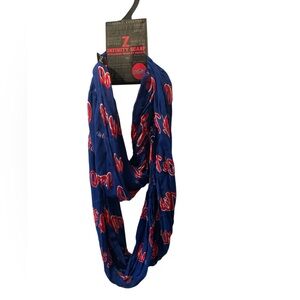 Ole Miss Collegiate Infinity Scarf. NWT. Blue and Red.